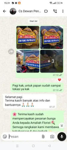 Testimonial Papan Bunga Pernikahan sayati